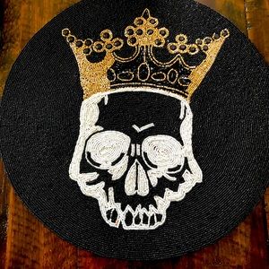 Halloween Skull beaded charger/placemats